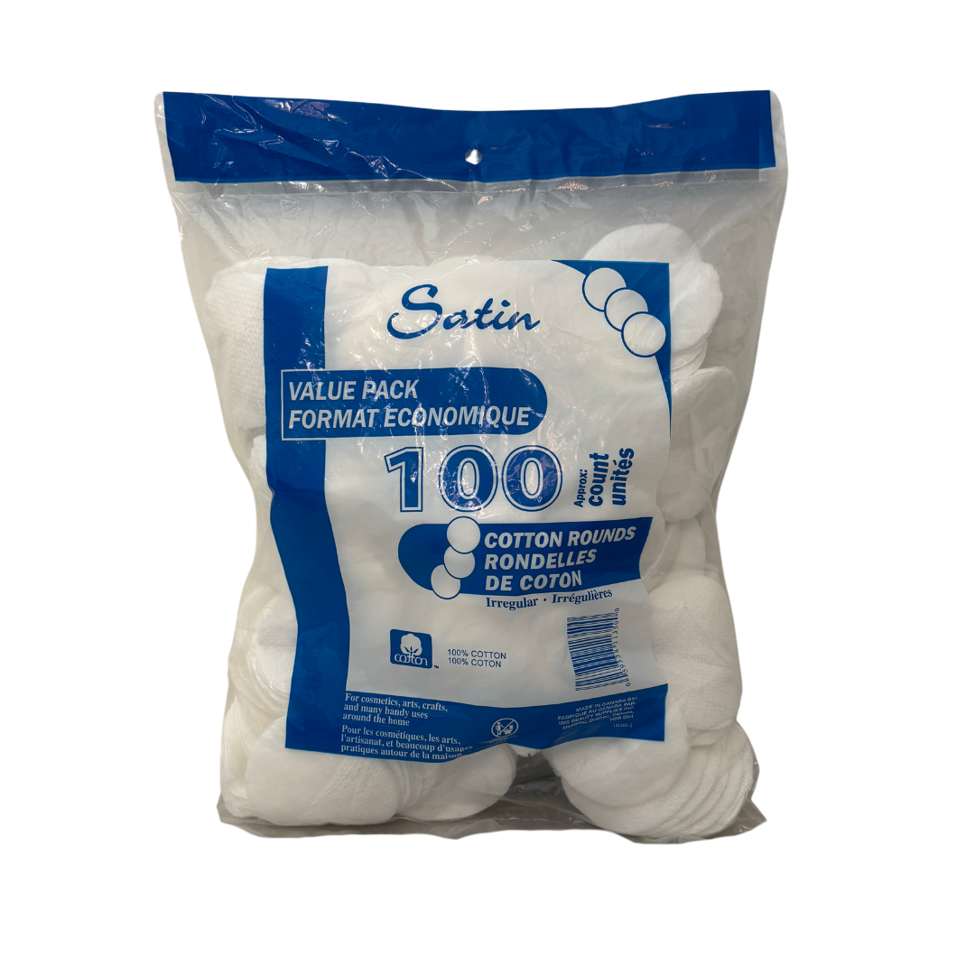 Satin cotton rounds - Pack of 100