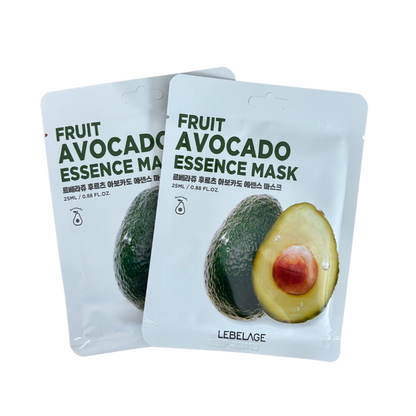 Lot de 10 masques essences de fruits et d'avocat de Lebelage