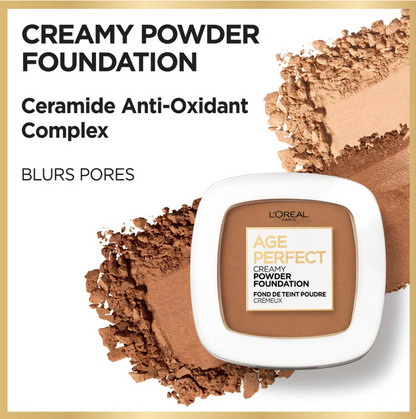 Fond de teint en poudre crémeuse Age Perfect de L'Oréal – 360 Sienna (0,31 oz / 9 g)